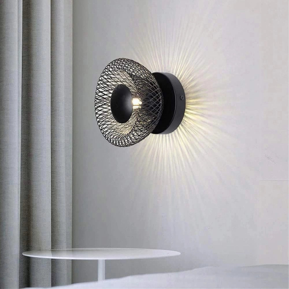 Trade Shop - Applique Da Muro Stile Industriale Lampada Decorativa In Metallo Attacco G9 Aq48 - Nero