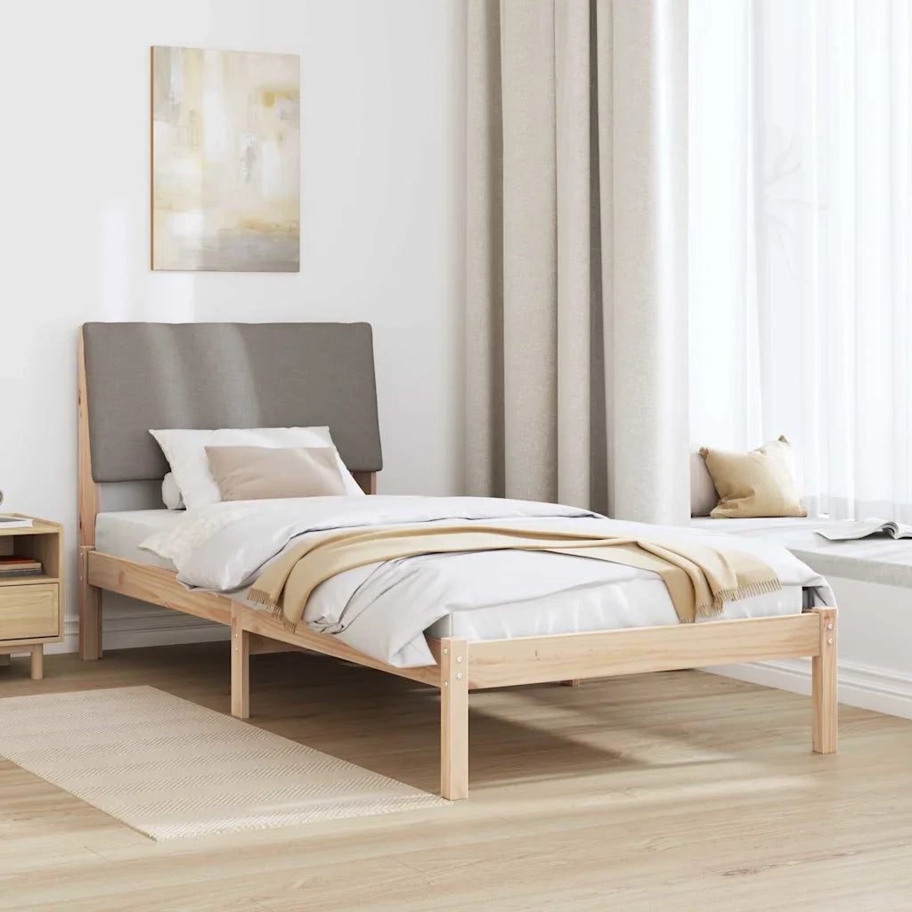 Struttura del Letto con testiera Marrone e taupe 90 x 190 cm