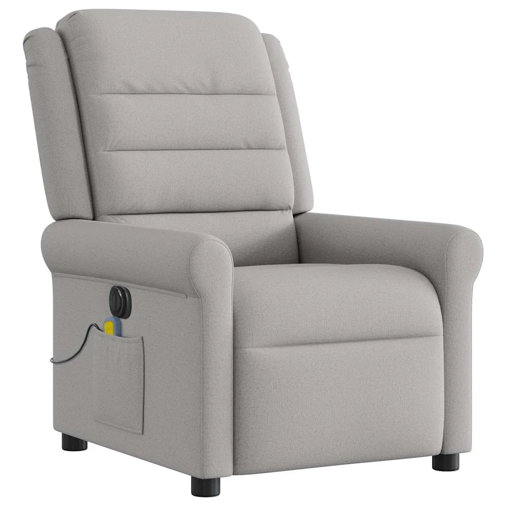 Poltrona Reclinabile Massaggio Elettrica Grigio Nuvola Tessuto 3303313