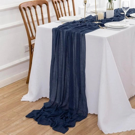 Tela da tavolo mousseline 3m x 80cm tovagliolo da formaggio tela da tavolo tovagliolo da formaggio stoffa blu scuro