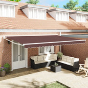 Tenda Sole Retrattile Manuale 500x300 cm Marrone 3215702