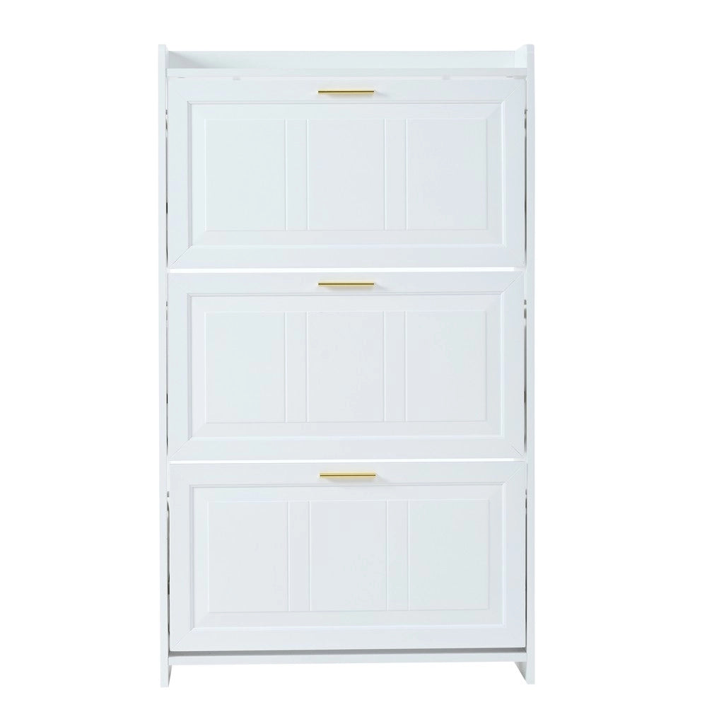 Scarpiera Alta con 6 Ripiani ¨C MINIMAL ¨C Bianco, MDF e Truciolato, 70x24x120 cm