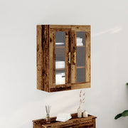 Armadio a muro con porte in vetro in legno antico 69,5x34x90 cm
