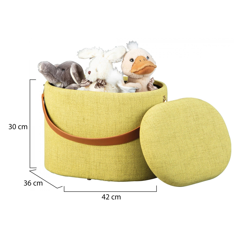 Marmi, Pouf Materiale Struttura in Tessuto, 42x36x30h cm Giallo