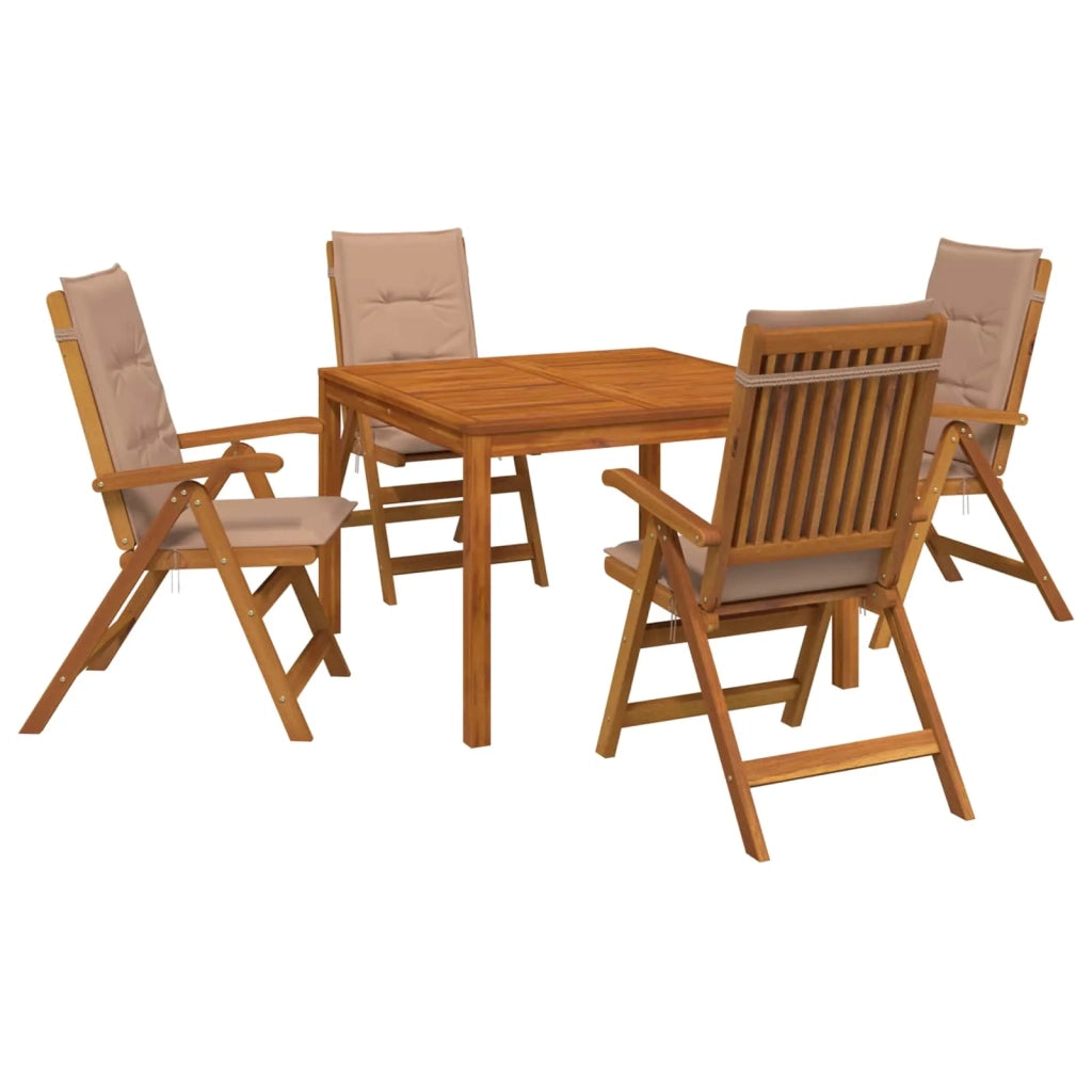 Set da pranzo da giardino 5 pezzi 5 pz Naturale 3434617