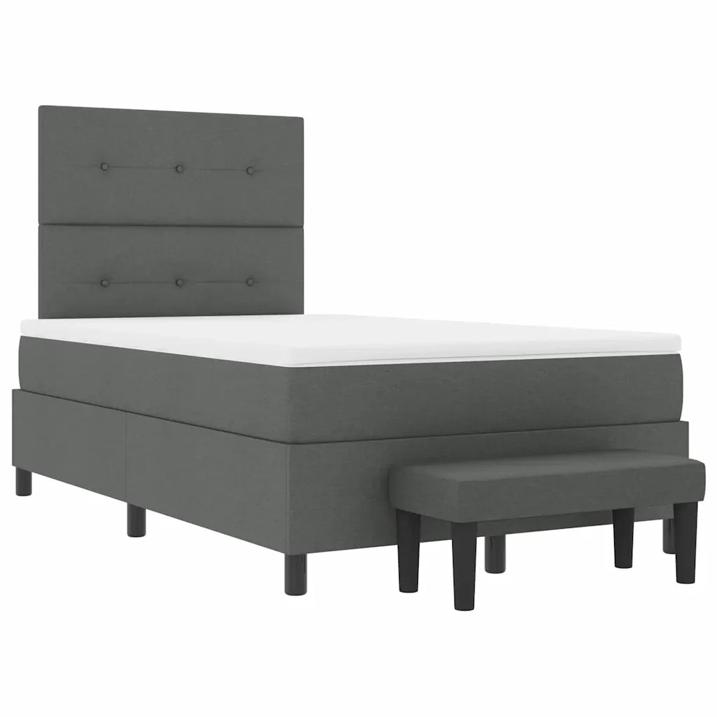 Letto a molle con materasso Grigio scuro 120 x 200 cm Tessuto 3344059