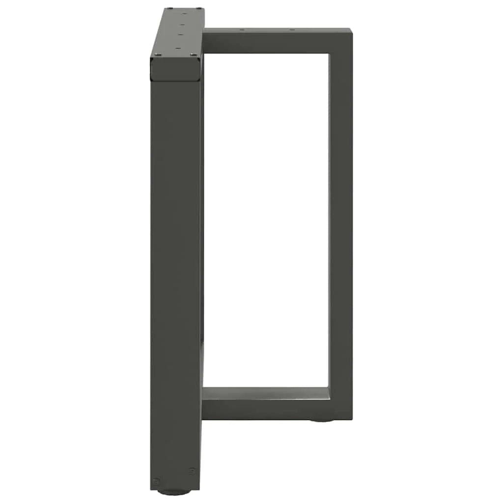 Set di 2 gambe per tavolo da pranzo a forma di T 80 x 35 x 72 cm con piedini regolabili design moderno acciaio antracite 02_0057328