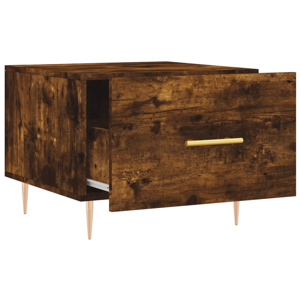 Tavolino da Salotto Rovere Fumo 50x50x40 cm Legno Multistrato 829374