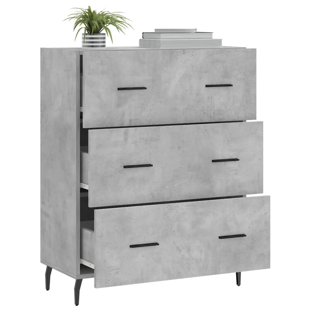 Credenza Grigio Cemento 69,5x34x90 cm in Legno Multistrato 827872
