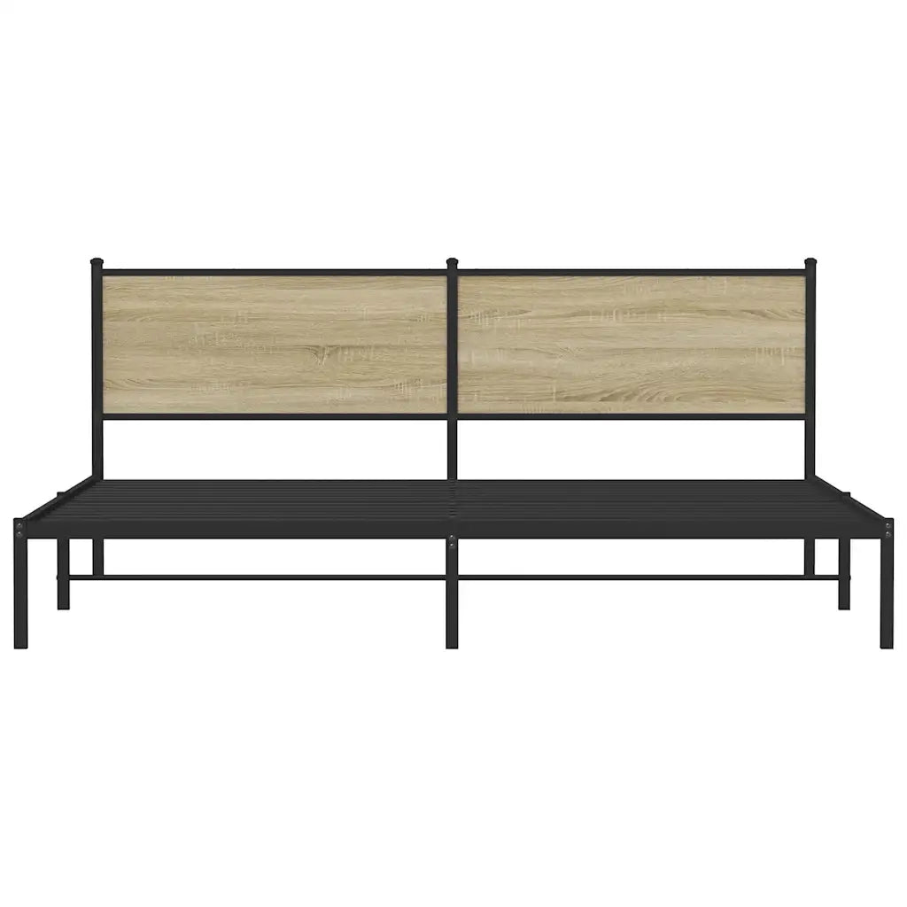 Giroletto senza Materaso in Metallo Rovere Sonoma 193x203 cm