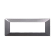Placca Plastica Serie Starlight 7P Colore Acciaio Scuro Compatibile Con Vimar Plana
