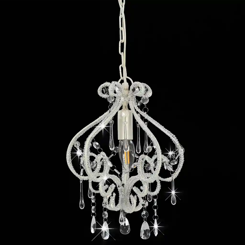 Lampadario con Perle Bianco Rotondo E14 CFW1310015
