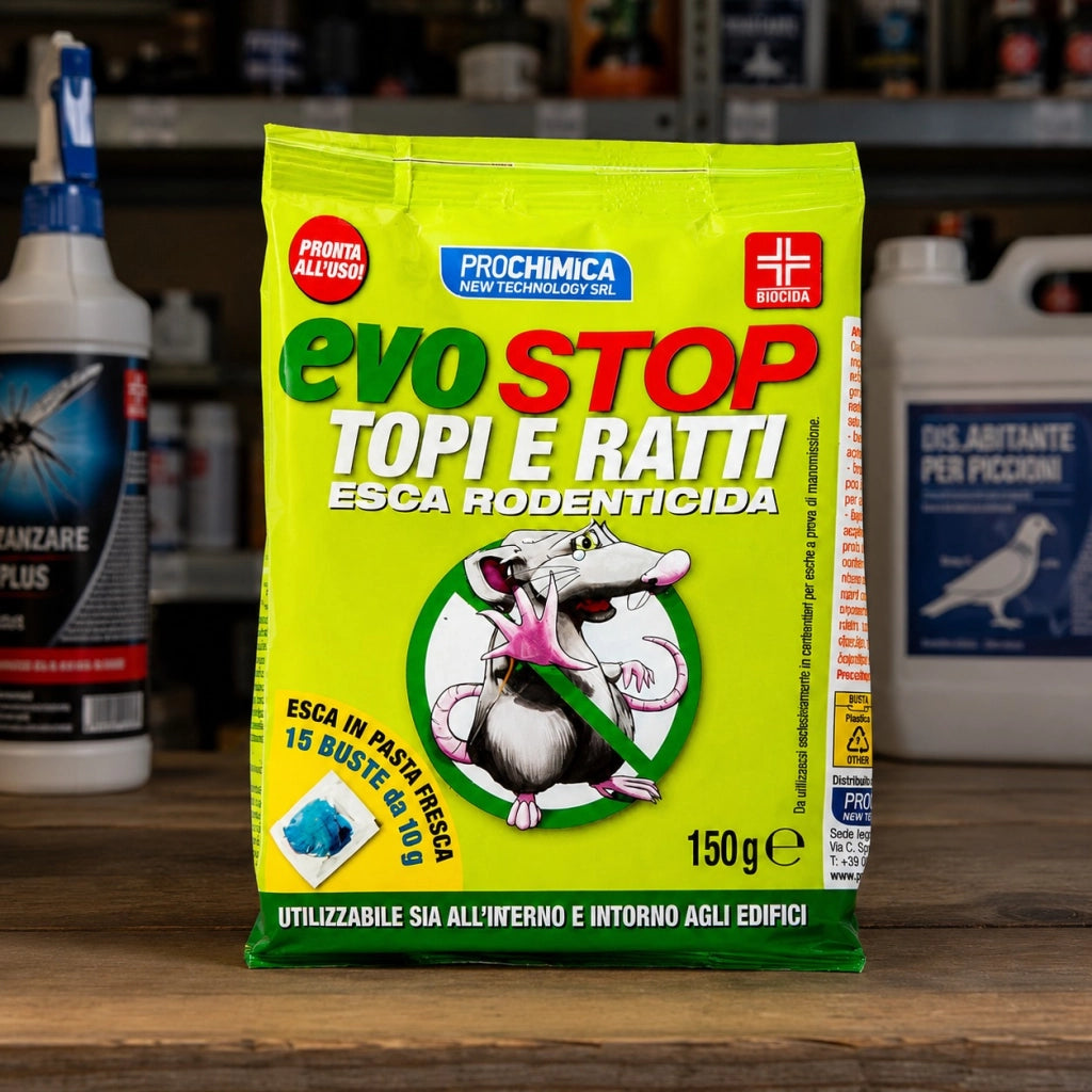 Prochimica evostop topi e ratti esca rodenticida 15 esche da 10 gr (150 gr)