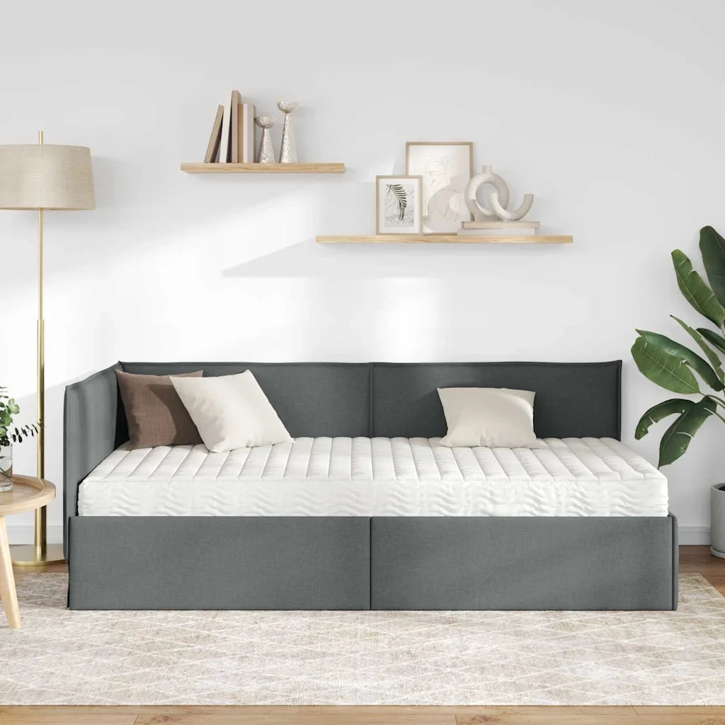 Struttura Letto Angolare con Materasso 2 pz-Giroletto con materasso Grigio Velluto 984783