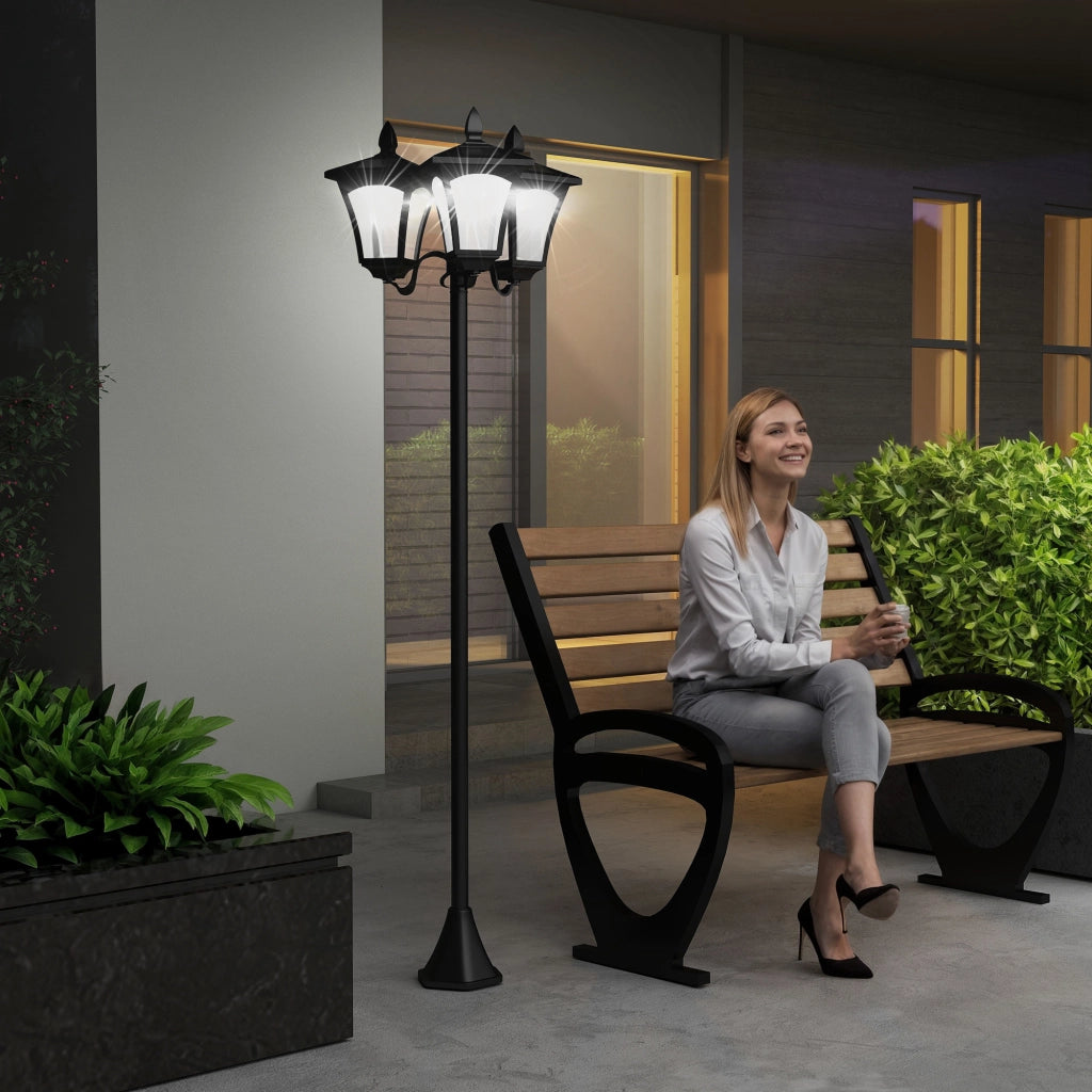 Lampada da Giardino Solare LED ¨C zephmum ¨C Grigio 51.5x47x182.5cm