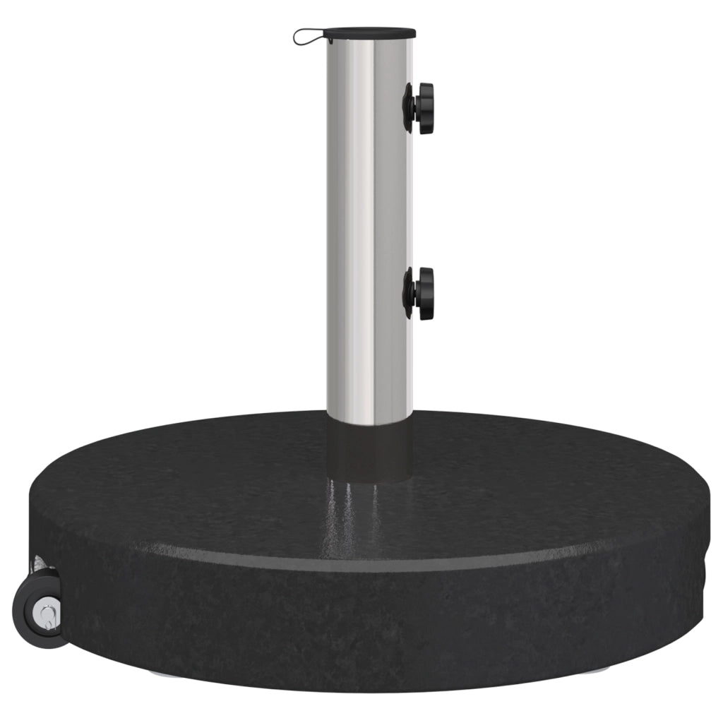 Base per Ombrello con Ruote con Maniglia Nero Granito 29 kg Rotonda