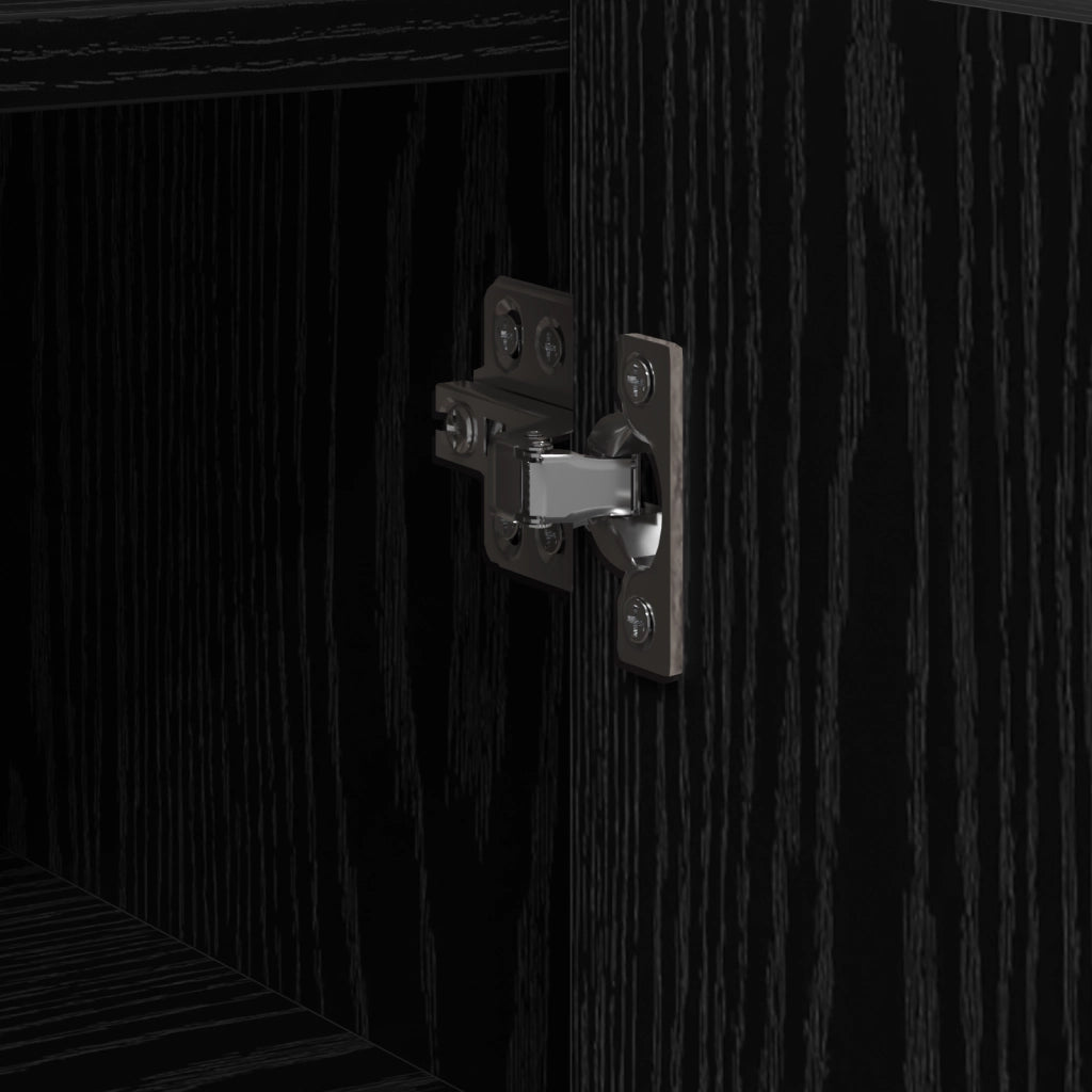 Credenza Rovere Nero 45x35x75 cm Legno ingegnerizzato