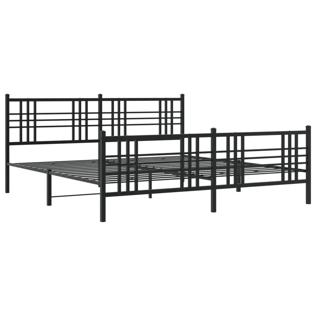 Giroletto con Testiera e Pediera Metallo Nero 183x213 cm cod mxl 116401