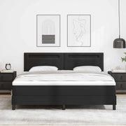 Letto a molle con strisce LED Nero 180 x 200 cm Pelle sintetica 3339060