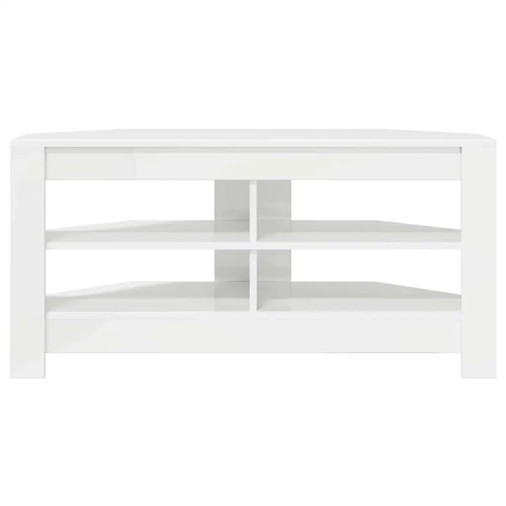 MobileTVAngolare Bianco ad Alto Lucido 102 x 40,5 x 45 cm