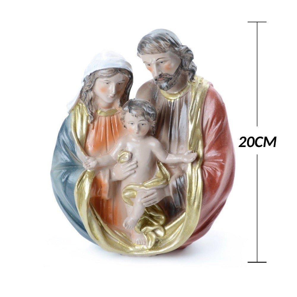 Trade Shop - Presepe Natività In Resina Scenario Sacra Famiglia Decorazioni Natalizie 20cm -