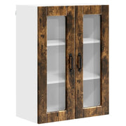 Pensile da cucina | Mobile in vetro da parete PORTO Rovere fum¨¦ 60 x 31 x 80 cm