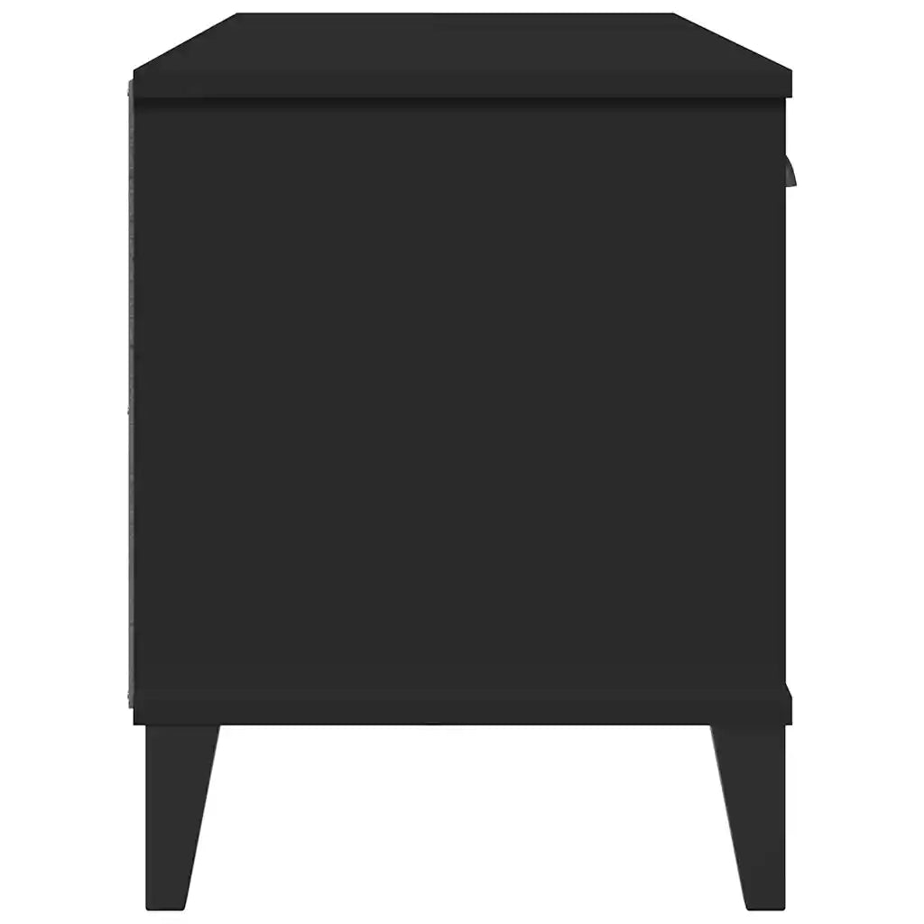 Panca Porta Scarpe | Scarpiera | Mobile per scarpe VIKEN Nera 106x35x45 cm Legno Multistrato