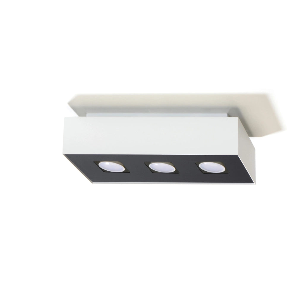 Plafoniera UNIKO 3 faretti bianco/nero Pure Lume GU10