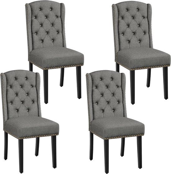 Set di 4 Sedie per Cucina con Schiena a Pala e Sedile in Pelle - Sedie per Cucina Comfortevoli