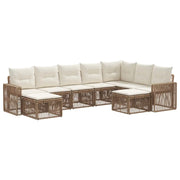 Set Divano da Giardino 9 pcs Beige e Bianco Crema polyrattan 3435312