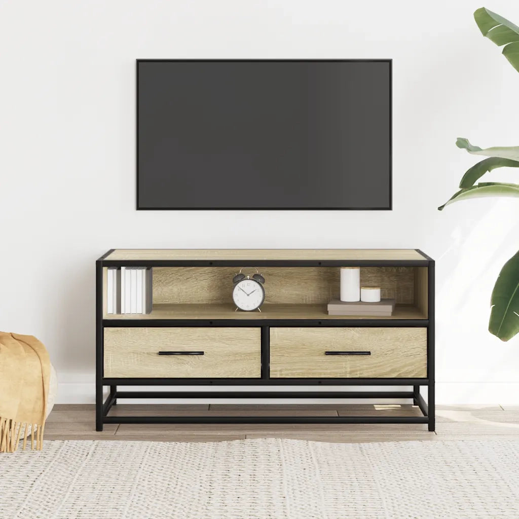 Mobile TV | Armadietto TV | Mobile Porta TV Rovere Sonoma 80x34,5x40 cm Legno Multistrato Metallo