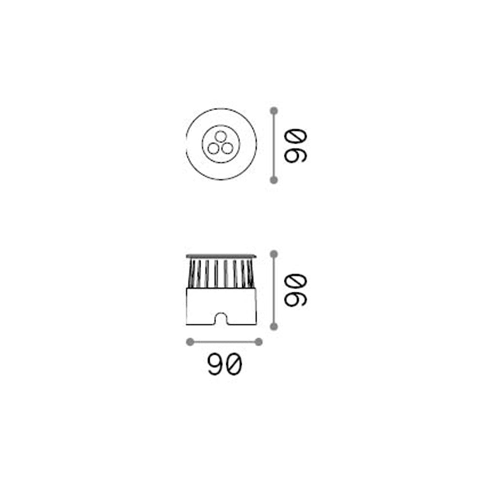 Lampada Da Incasso Moderna Floor Alluminio Cromo Led 3W 3000K Luce Calda