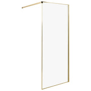 Schermo doccia oro in vetro temperato con cornice in acciaio inox Wet Room Bagno senza porte 80 x 190 cm