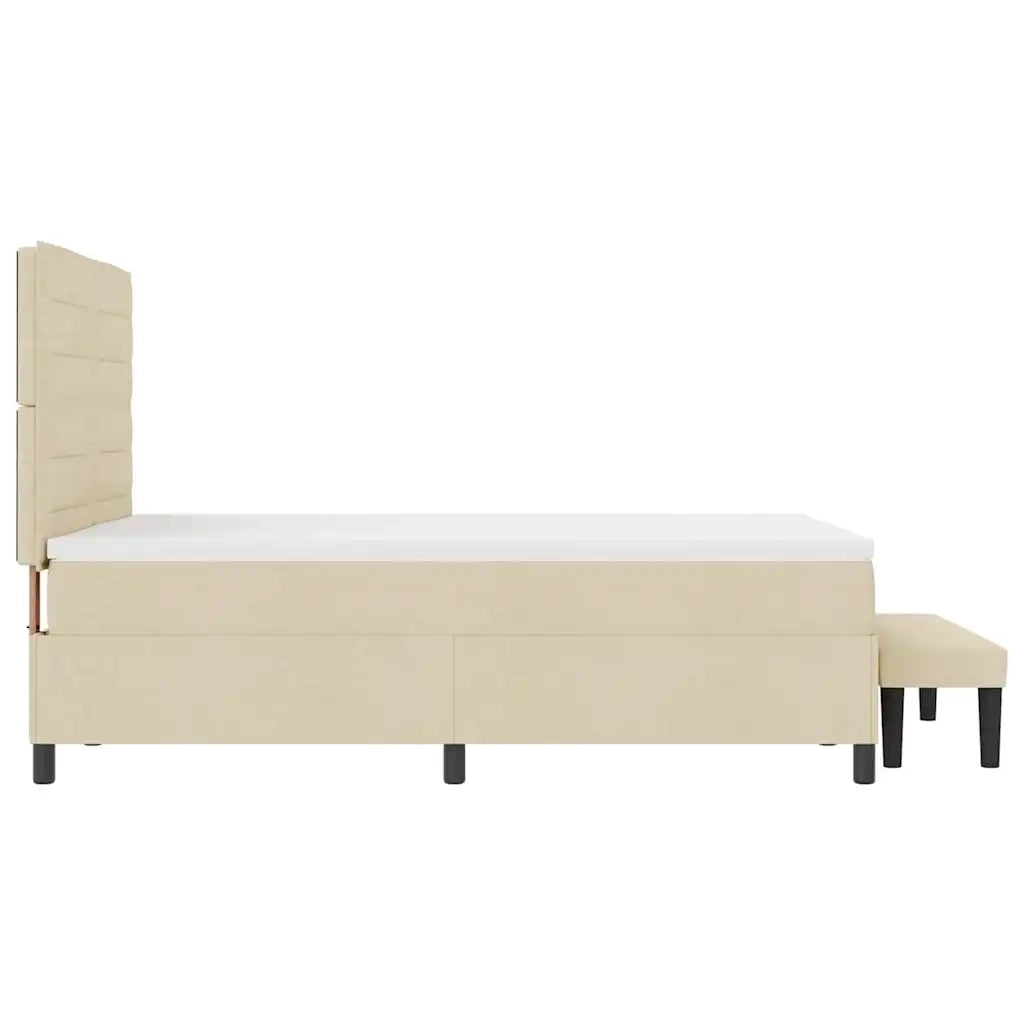 Letto a molle con testiera Crema 140 x 190 cm Tessuto 3343993