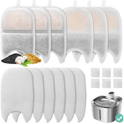 6 set di filtri per fontana per gatti, 12 filtri schiuma con carbone attivo e resine naturali, sostituzione filtri fontana per gatti compatibile con 4-L fontana per bere
