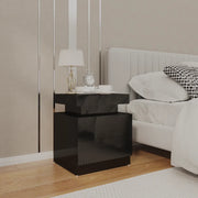 Comodino-Tavolino da notte Nero Lucido 45x35x52 cm in Legno Multistrato