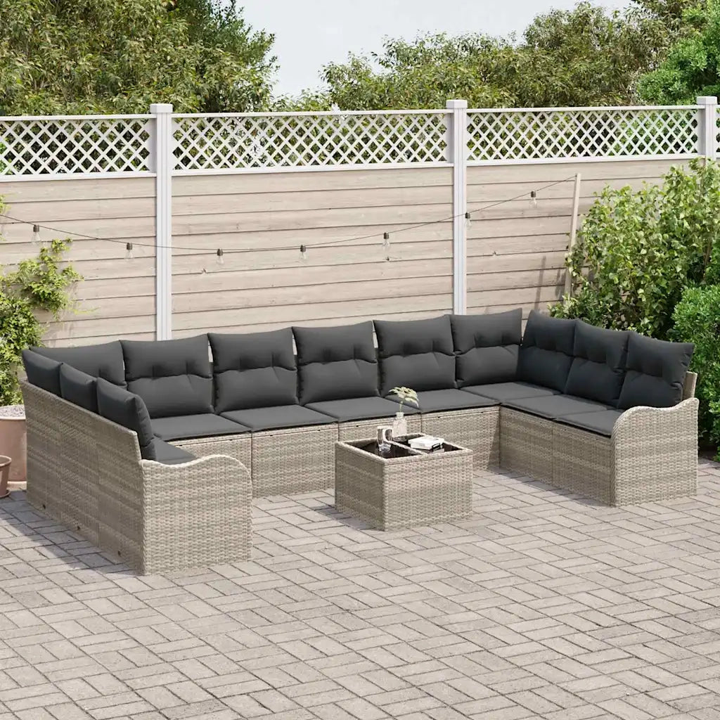 Set Divano da Giardino Grigio chiaro 55 x 55 x 37 cm polyrattan 3345892