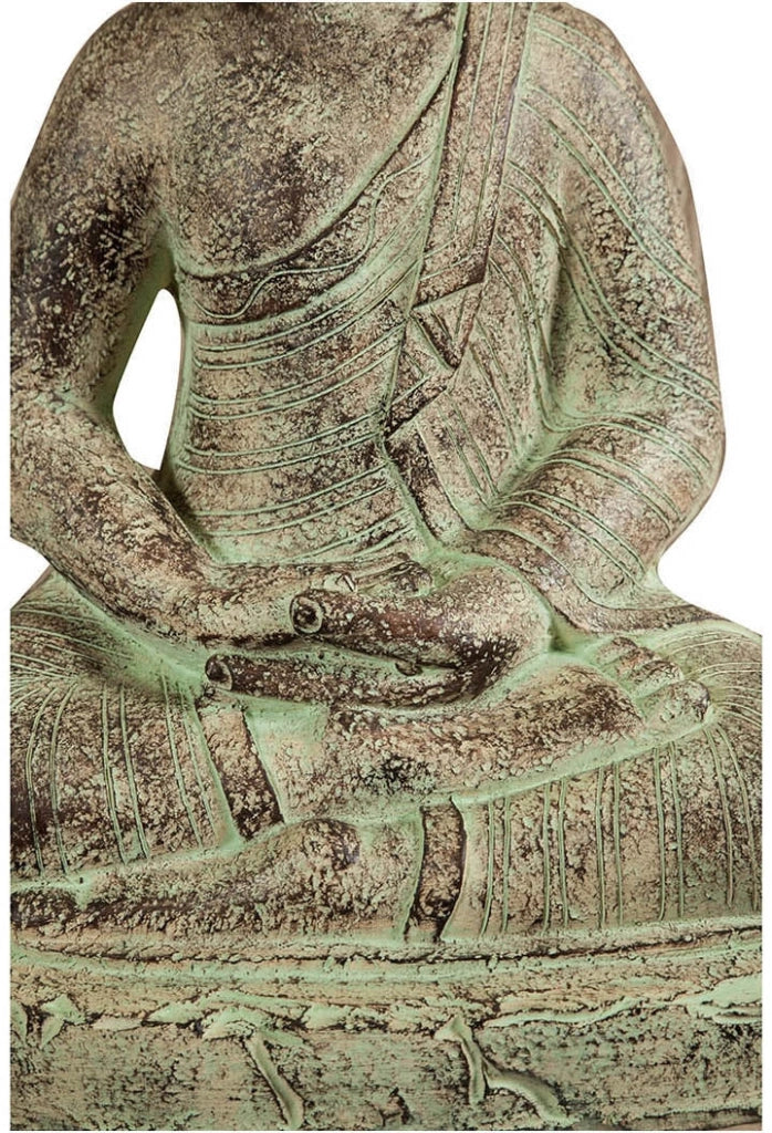 Biscottini Statuetta di Buddha in gesso dipinto finitura anticata L38xPR28xH55 cm Offerta