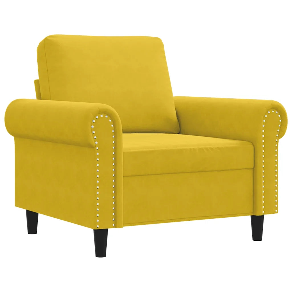 Poltrona-Divano Sedia Giallo 60 cm Velluto 343819