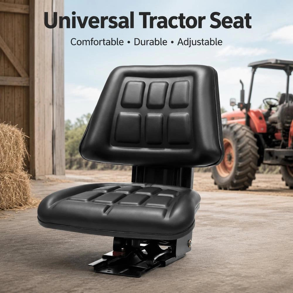 Tractor Seat With Suspension, Black