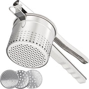 Macchina per tagliare patate da 15 oz - 3 dischi intercambiabili - pestello in acciaio inossidabile per patate - maniglia ergonomico - utensile da cucina per purea di patate