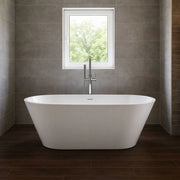 Vasca da bagno free standing ovale acrilico bianco lucido 138 x 57 x 75 cm