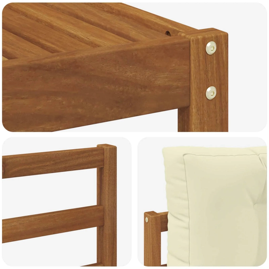 Set di divani da esterno con cuscino 7 pcs Naturale e Crema 3367668