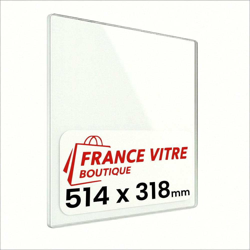 514 x 318 x 4 mm - Vetro per stufa a legna - vetro camino di ricambio - vetro per caminetto resistente al fuoco - France Vitre