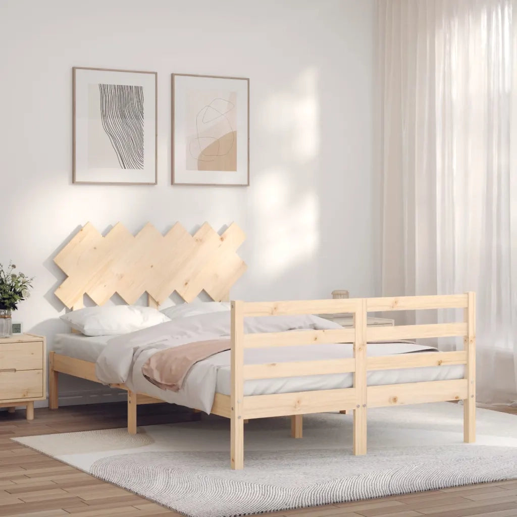 Giroletto con Testiera-Struttura Letto con testiera 120x200 cm in Legno Massello 299496