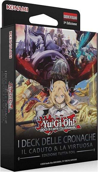 Yu-Gi-Oh! I deck delle cronache Il caduto e la virtuosa, Edizione tutta foil, Lingua iTaliana,Konami, Eta 6+
