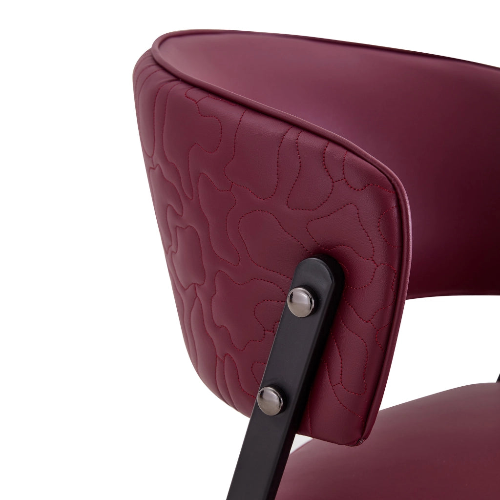 Sedia da pranzo moderna imbottita in PU con struttura in metallo e schienale ergonomico