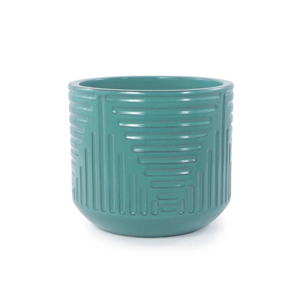VASO DA FIORI IN CERAMICA Ø 42 CM CIANO, SINGOLO