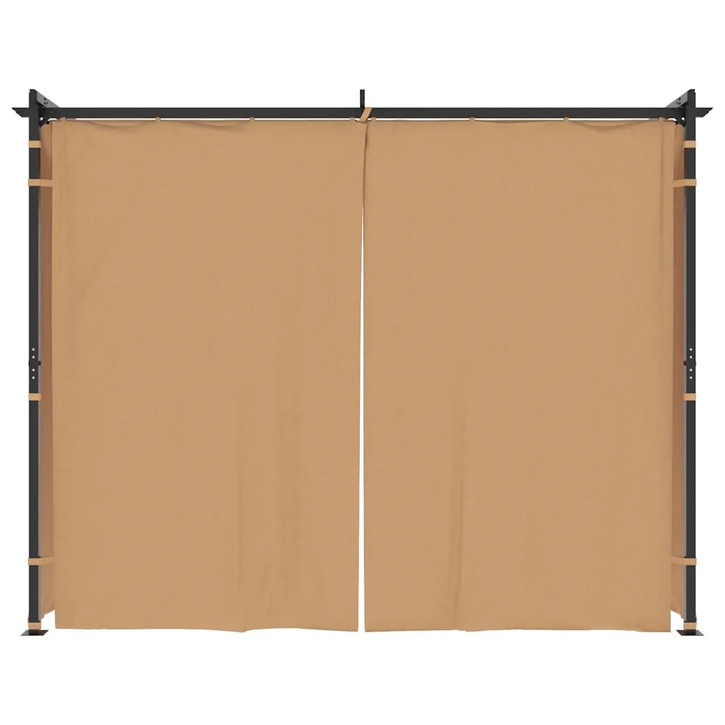 Gazebo con Tende 3x3 cm Grigio Talpa in Acciaio