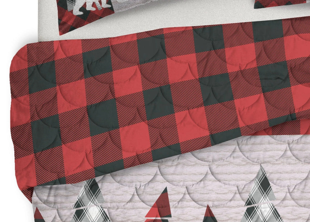 Trapunta Piumone Invernale Linea Pensieri Delicati Disegno Canada - Matrimoniale - Rosso